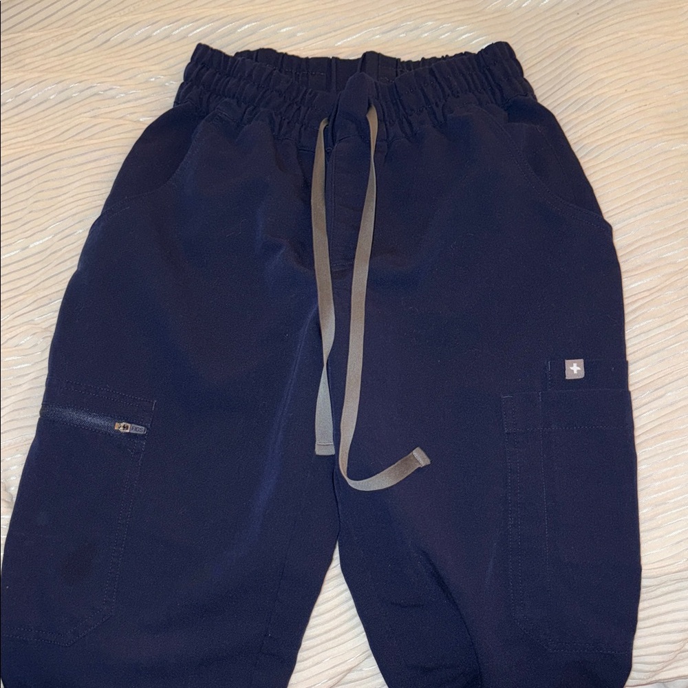 figs scrub pants straight leg xs with original ribbed scrunched waist band